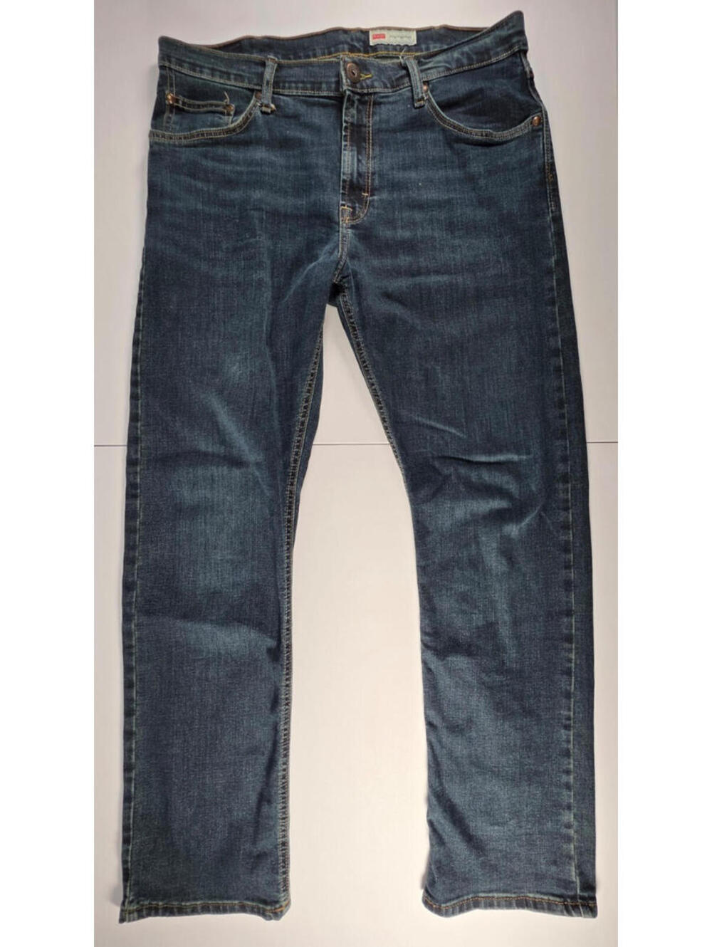 Wrangler Slim Fit Jeans Mens 34x30 Blue Straight Leg Stretch
